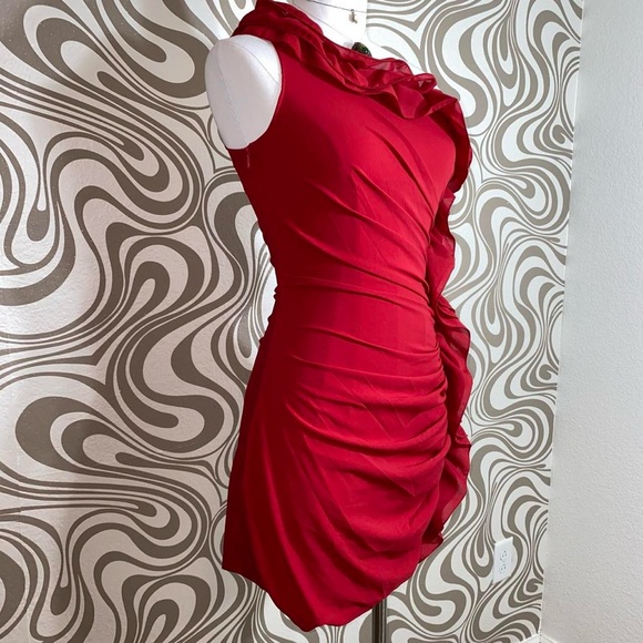 NWT Rampage cherry red one shoulder bodycon formal wedding guest dress Medium - Picture 2 of 5